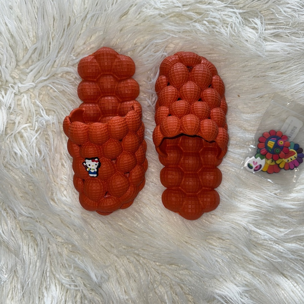 Orange Bubble Slides with Customizable Patches